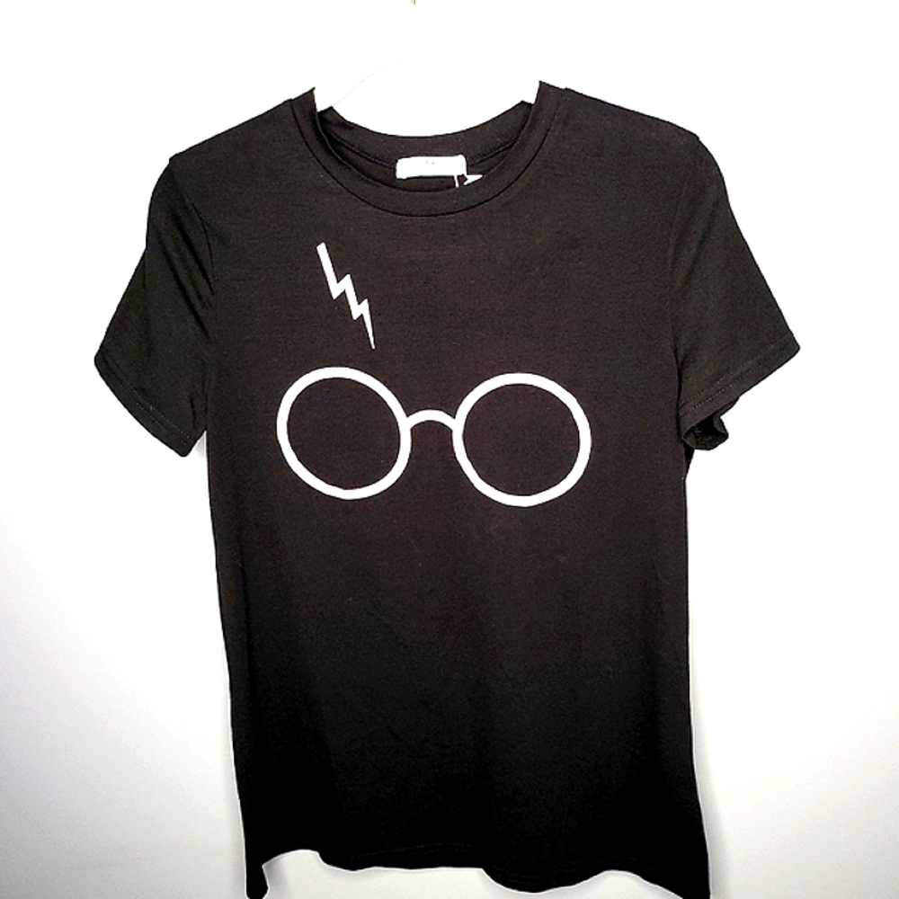 Women's Casual Glasses Scar Print Tee Graphic Short Sleeve Harry Potter